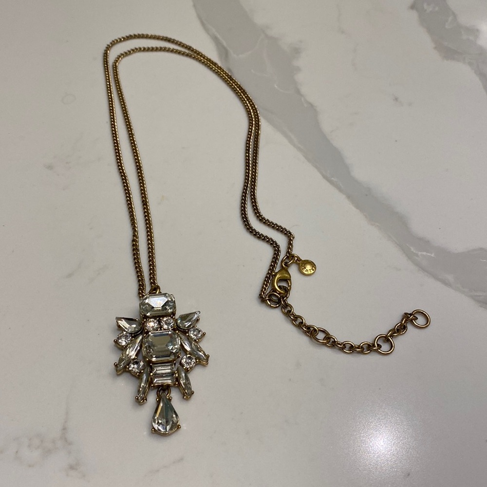 J. Crew long pendant necklace with brilliant rhinestones